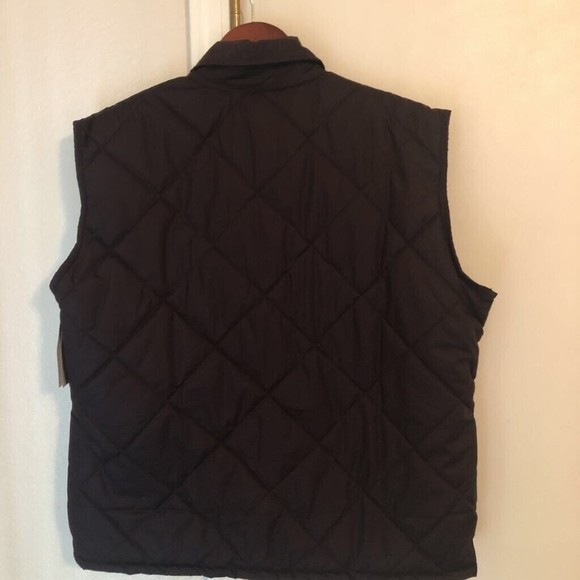 J4 Jacket Mens Quilted Vest Black Waist Length Snap-Up Collar Big & Tall 2XL New - Picture 2 of 6